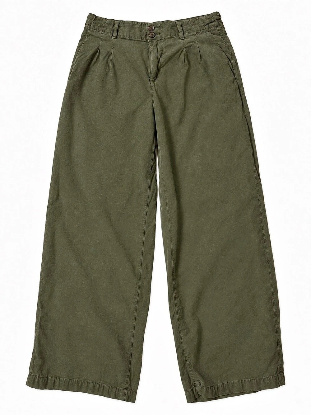 American Eagle Olive Green Wide Leg Trousers – Size 6 Long